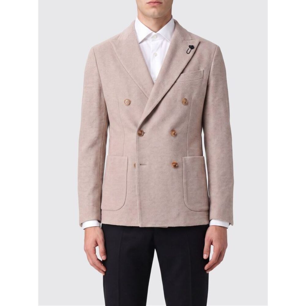 Lardini Men Lardini Double-Breasted Cotton Blazer